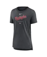 Women's Nike Heather Charcoal Washington Nationals Authentic Collection Early Work Tri-Blend T-shirt