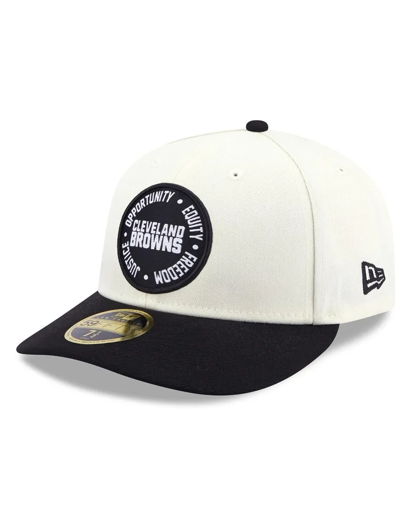 Men's New Era Cream, Black Cleveland Browns 2022 Inspire Change 59FIFTY Low Profile Fitted Hat