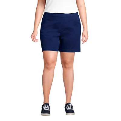 Lands' End Plus Pull On 7" Chino Shorts