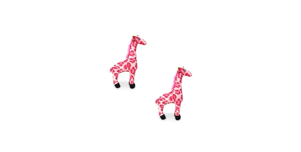 Mighty Jr Safari Pink Giraffe, 2-Pack Dog Toys