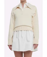 English Factory Women's Collared Sweater