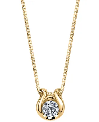 Diamond Solitaire Omega 18" Pendant Necklace (1/5 ct. t.w.) in 14k Gold