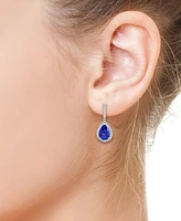 Effy Tanzanite (3-1/2 ct. t.w.) & Diamond (3/8 ct. t.w.) Pear Drop Earrings in 14k White Gold