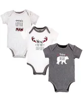 Hudson Baby Boys Cotton Bodysuits, Daddys Man, 3-Pack