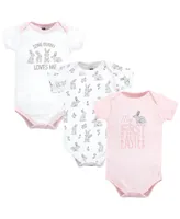 Hudson Baby Baby Girls Cotton Bodysuits, Some Bunny, 3-Pack