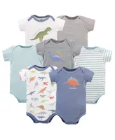 Hudson Baby Baby Boys Cotton Bodysuits, Stegosaurus, 7-Pack