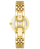 Anne Klein Women's Three Hand Quartz Round Gold-Tone Alloy Link Bracelet Watch, 30mm