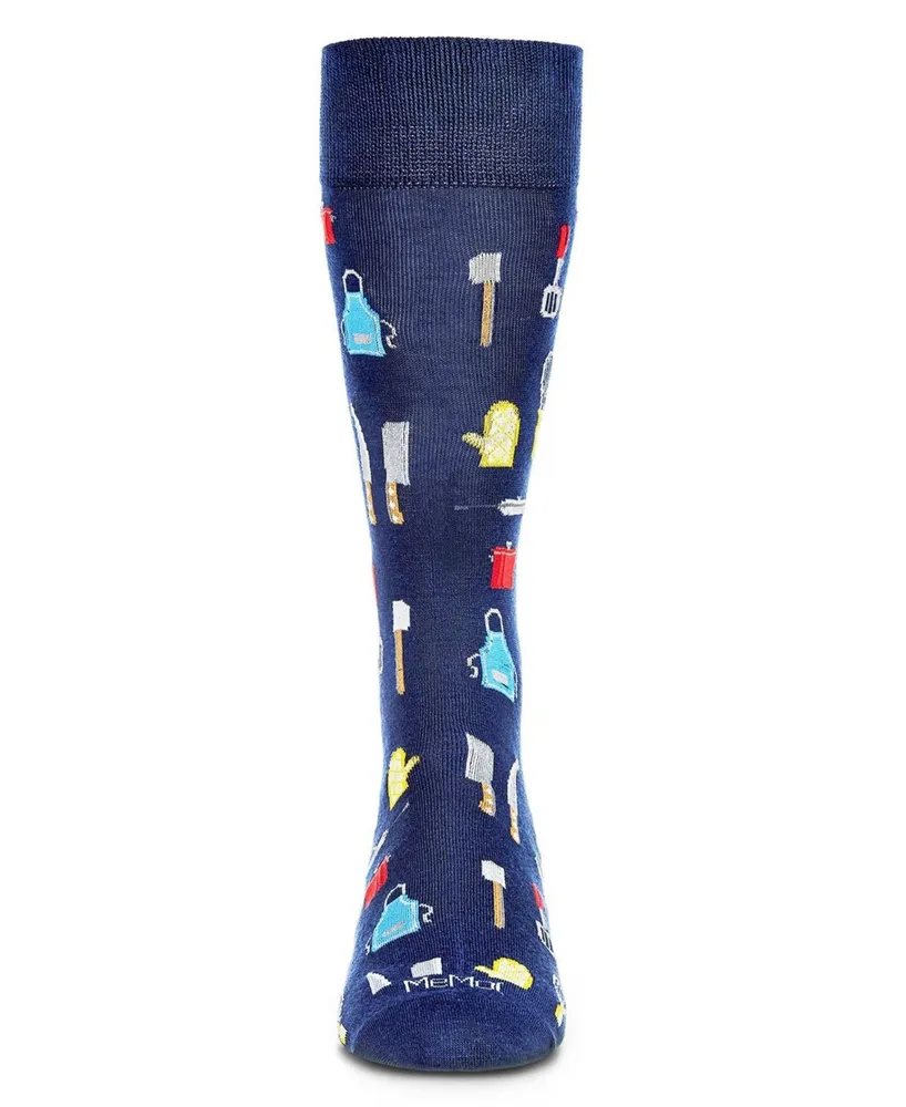 MeMoi Men's Kitchen Crew Rayon from Bamboo Novelty Crew Socks