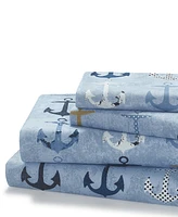 Harper Lane Anchors Away Microfiber -Pc. Sheet Set