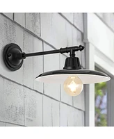 Bonner 12" 1-Light Farmhouse Industrial Indoor, Outdoor Iron Led Victorian Arm Sconce