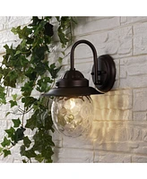 Rodanthe 8.25" 1-Light Farmhouse Industrial Iron, Glass Outdoor Led Sconce