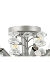 Elisana 26" 4-Light Contemporary Bohemian Iron, Acrylic Led Semi Flush Mount