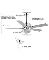 Cammy 52" 3-Light Traditional Transitional Iron Led Ceiling Fan