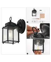 Boston 4.25" 1-Light Farmhouse Industrial Iron, Glass Outdoor Led Sconce, Set of 2