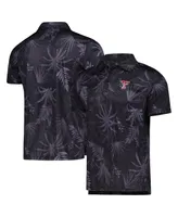 Men's Colosseum Black Texas Tech Red Raiders Palms Team Polo Shirt