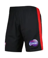 Men's Mitchell & Ness Black La Clippers Hardwood Classics Reload 2.0 Swingman Shorts