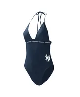 Women's G-iii 4Her by Carl Banks Navy New York Yankees Full Count One-Piece Swimsuit