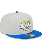 Men's New Era Khaki, Royal Los Angeles Rams Super Bowl Champions Patch 59FIFTY Fitted Hat