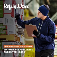 RefrigiWear Men's Herringbone Grip Glove - Durable Non-Slip Work Gloves for Cold Conditions, Pack of 12 Pairs
