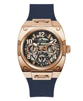 Guess Men's Multifunction Navy Silicone Watch 43mm