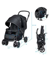 Costway Baby Twin Double Stroller Lightweight Travel Pushchair