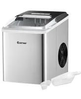 Stainless Steel Ice Maker Machine Countertop 26Lbs/24H Self-Clean