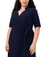 Msk Plus Collared Wrap Dress