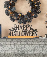 Glitzhome 18" L Halloween Wood Metal "Happy Halloween" Table Decor