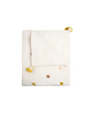 Crane Baby Baby Girls Kendi Pom Pom Quilted Blanket