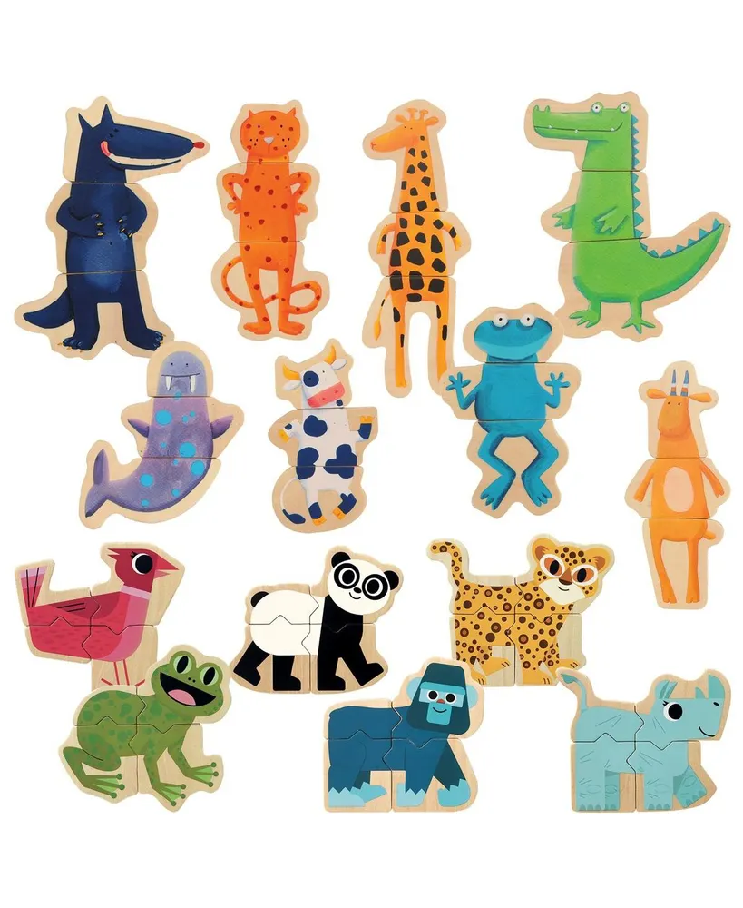 Home  Djeco Magnetic Animal Puzzle Set - 14 Silly Animal Puzzles