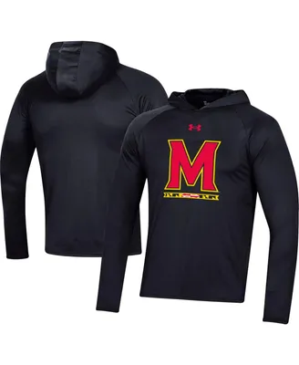 Men's Under Armour Maryland Terrapins School Logo Raglan Long Sleeve Hoodie Performance T-shirt