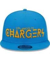 Men's New Era Powder Blue Los Angeles Chargers Word 9FIFTY Snapback Hat