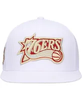 Men's Mitchell & Ness White Philadelphia 76ers Hardwood Classics Soul Snapback Hat