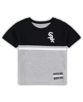 Toddler Boys and Girls Black, White Chicago Sox Batters Box T-shirt Pants Set