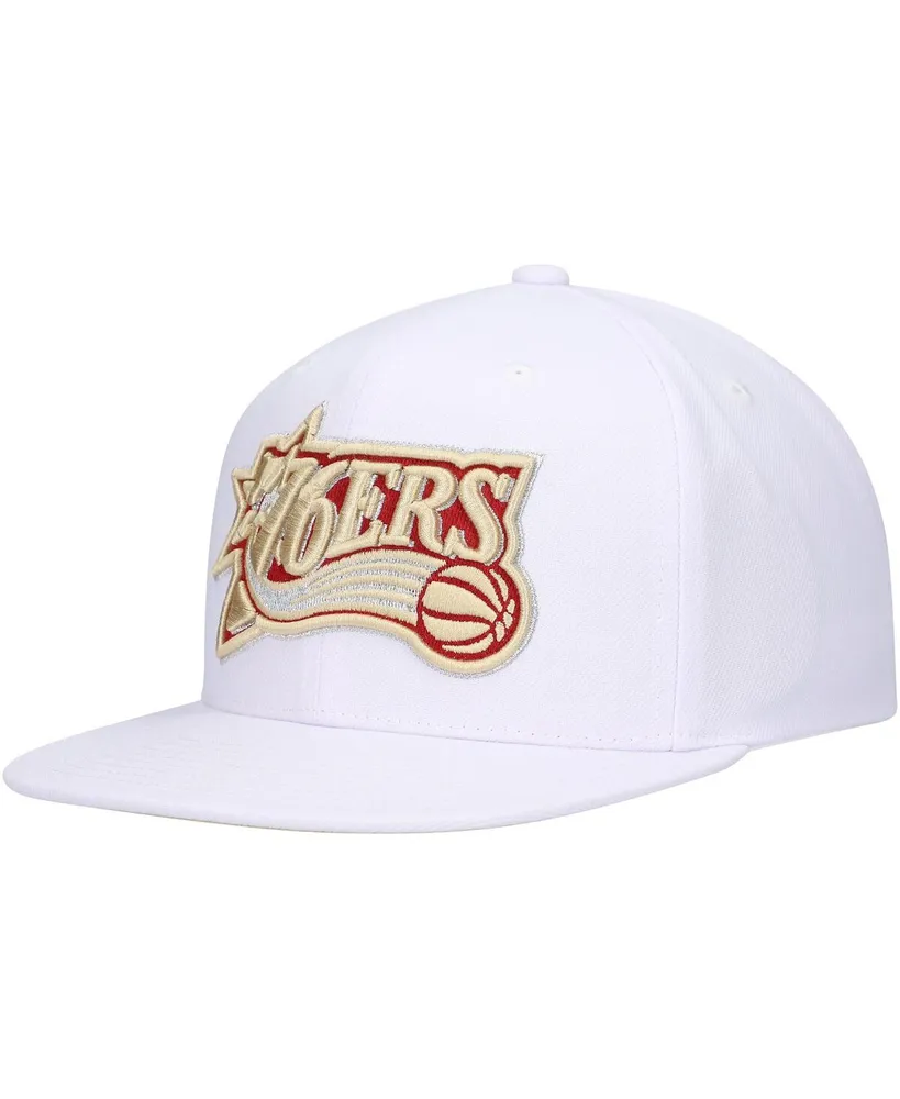 Men's Mitchell & Ness White Philadelphia 76ers Hardwood Classics Soul Snapback Hat