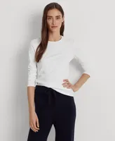 Lauren Ralph Cotton-Blend Long-Sleeve Top