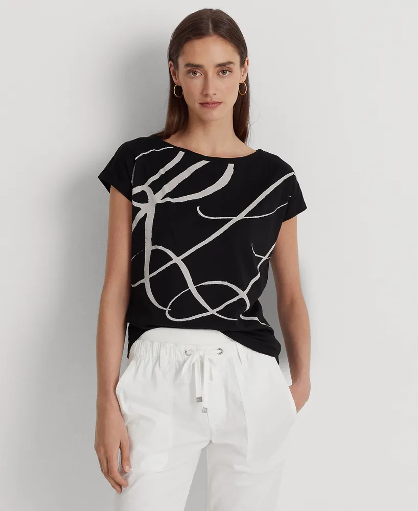 Lauren Ralph Logo-Print Short-Sleeve Top