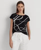 Lauren Ralph Logo-Print Short-Sleeve Top