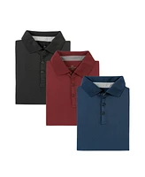 Mio Marino Big & Tall Designer Golf Polo Shirt Plus - 3 Pack