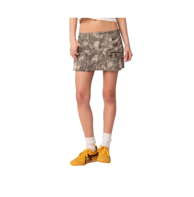 Women's Camouflage Low Waist Cargo Mini Skirt