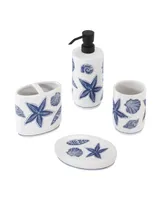 Avanti Ibiza Shells Hand-Painted Stoneware 4-Pc. Bath Accessory Set