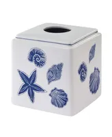 Avanti Ibiza Shells Hand-Painted Stoneware Tissue Box Cover