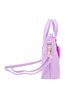 Tiny Treats Girls Purple Leather Tote Bag