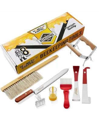 Honey Keeper 8-Piece Beekeeping Tool Kit - Essential Starter Supplies for Beginner Beekeepers