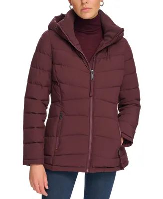 Calvin Klein Women's Stretch Hooded Puffer Coat, Created for Macy's