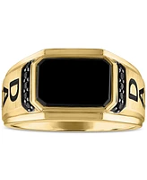 Men's Onyx & Black Spinel Dad Ring, Created for Macy's