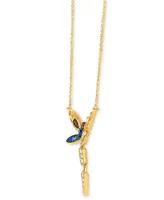 Le Vian Ombre Multi-Gemstone (7/8 ct. t.w.) & Diamond (1/5 ct. t.w.) Dragonfly 18" Pendant Necklace in 14k Gold