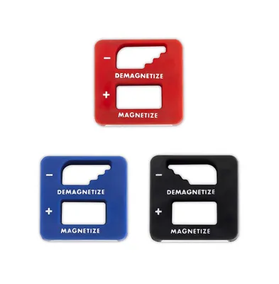 Katzco Precision Demagnetizer-Magnetizer - Pack of 3 Colors - Black, Red, Blue