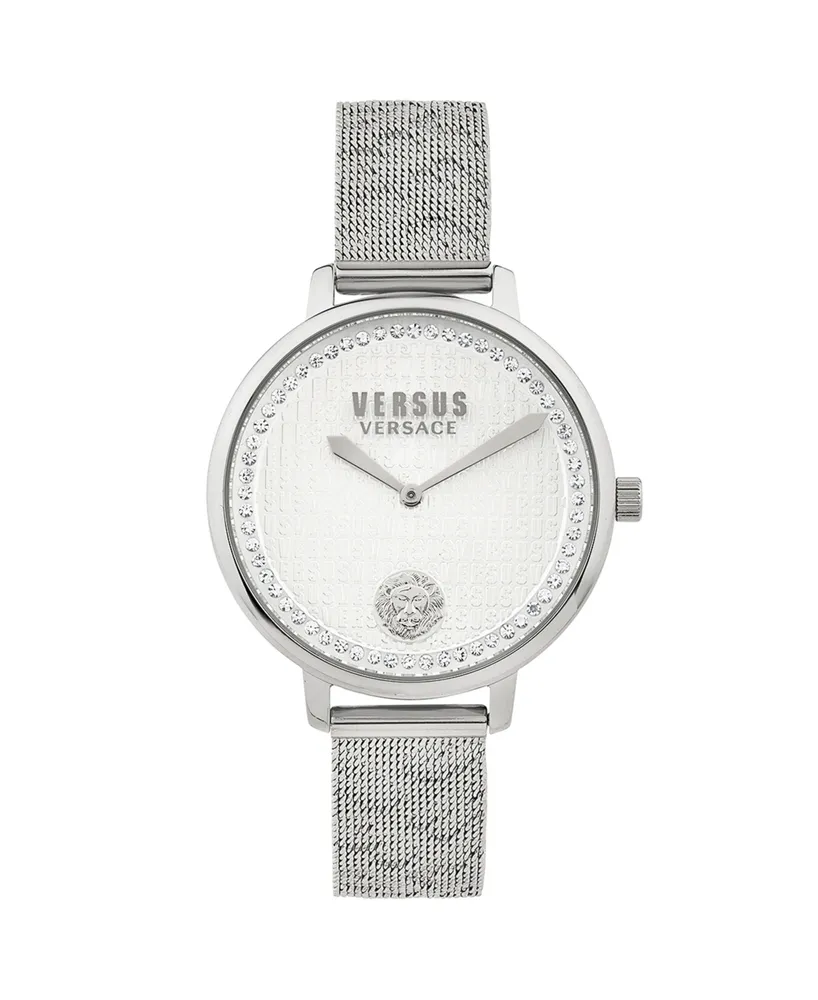 Versus Versace Women's Two-Hand Quartz La Villette Silver-Tone Stainless Steel Bracelet 36mm