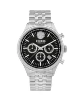 Versus Versace Men's Chronograph Date Quartz Colonne Silver-Tone Stainless Steel Bracelet 44mm